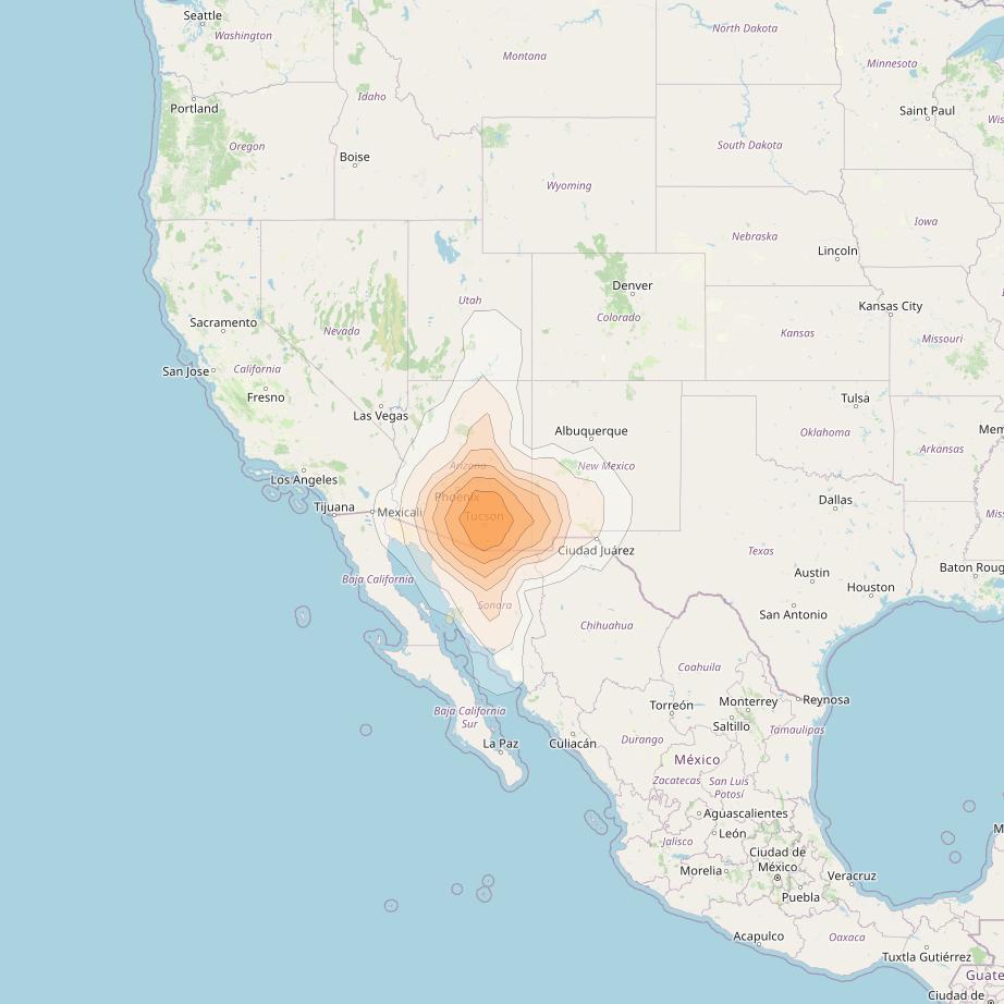 Directv 9S at 101° W downlink Ka-band DL1 Spot beam coverage map