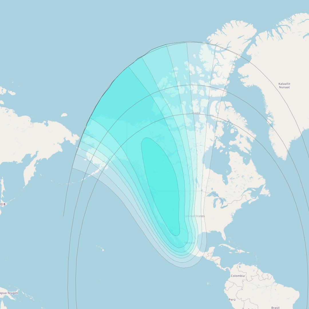 Skyterra 1 at 101° W downlink L-band TLEM4 beam coverage map