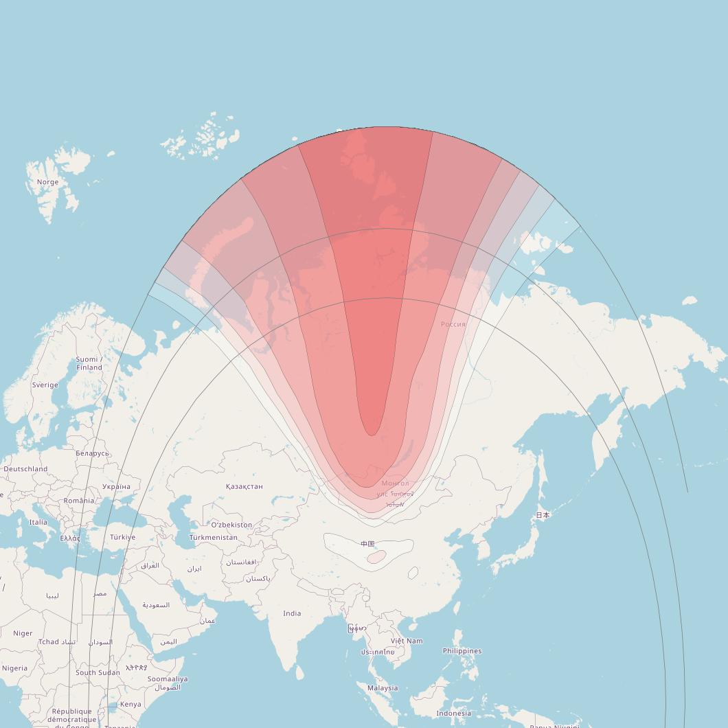 Express AMU3 at 103° E downlink Ku-band FK3 Spot beam coverage map