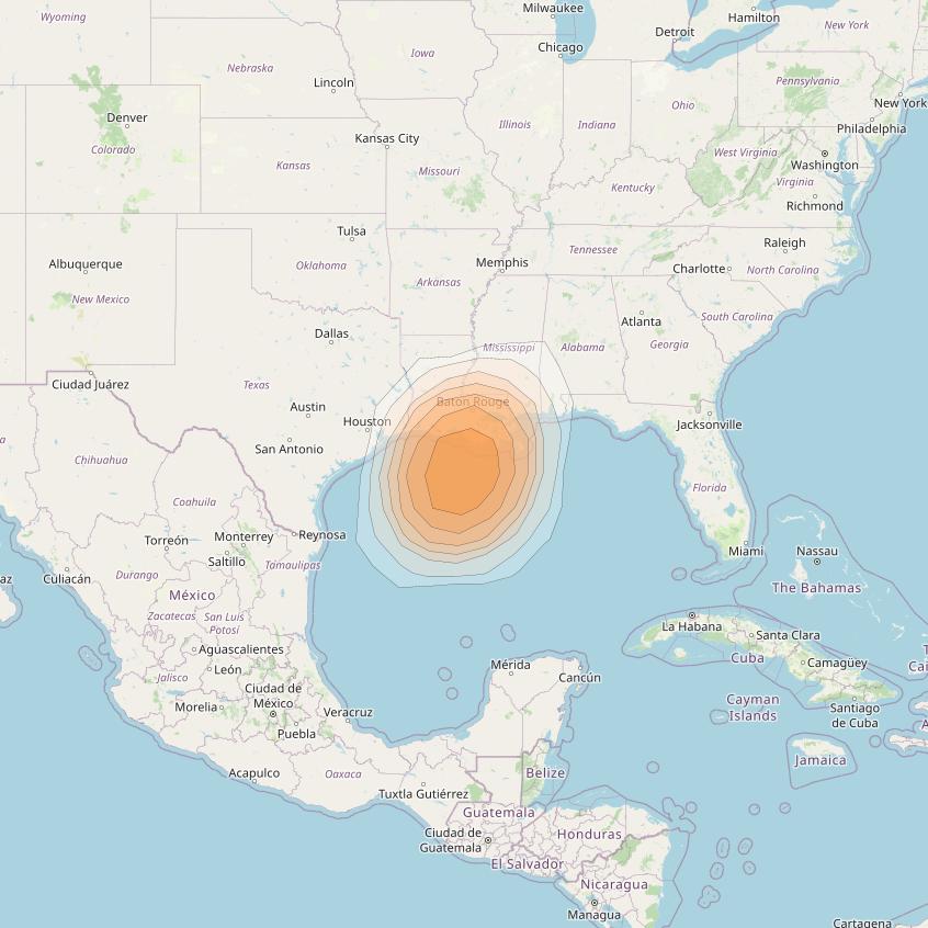 Directv 12 at 103° W downlink Ka-band A2B7 (New Orleans) Spot beam coverage map