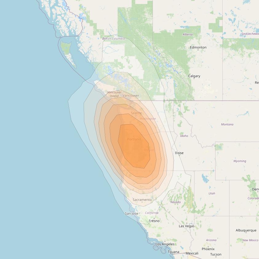 Directv 12 at 103° W downlink Ka-band A4BC (Portland) Spot beam coverage map