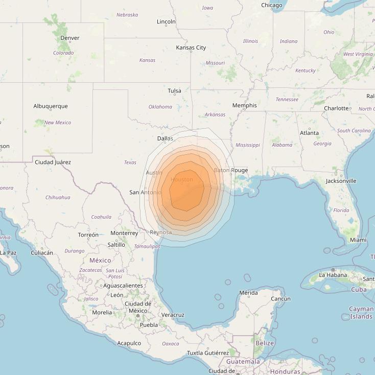 Directv 10 at 103° W downlink Ka-band A1B5 (Houston) Spot beam coverage map