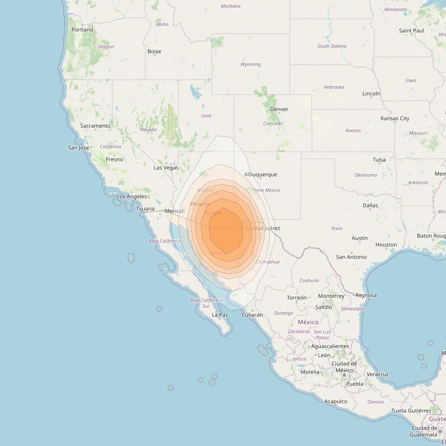 Directv 10 at 103° W downlink Ka-band A3B9 (Tuscon) Spot beam coverage map