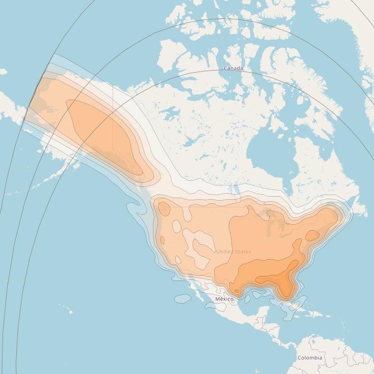 Directv 12 at 103° W downlink Ka-band CONUS (NATL) beam coverage map