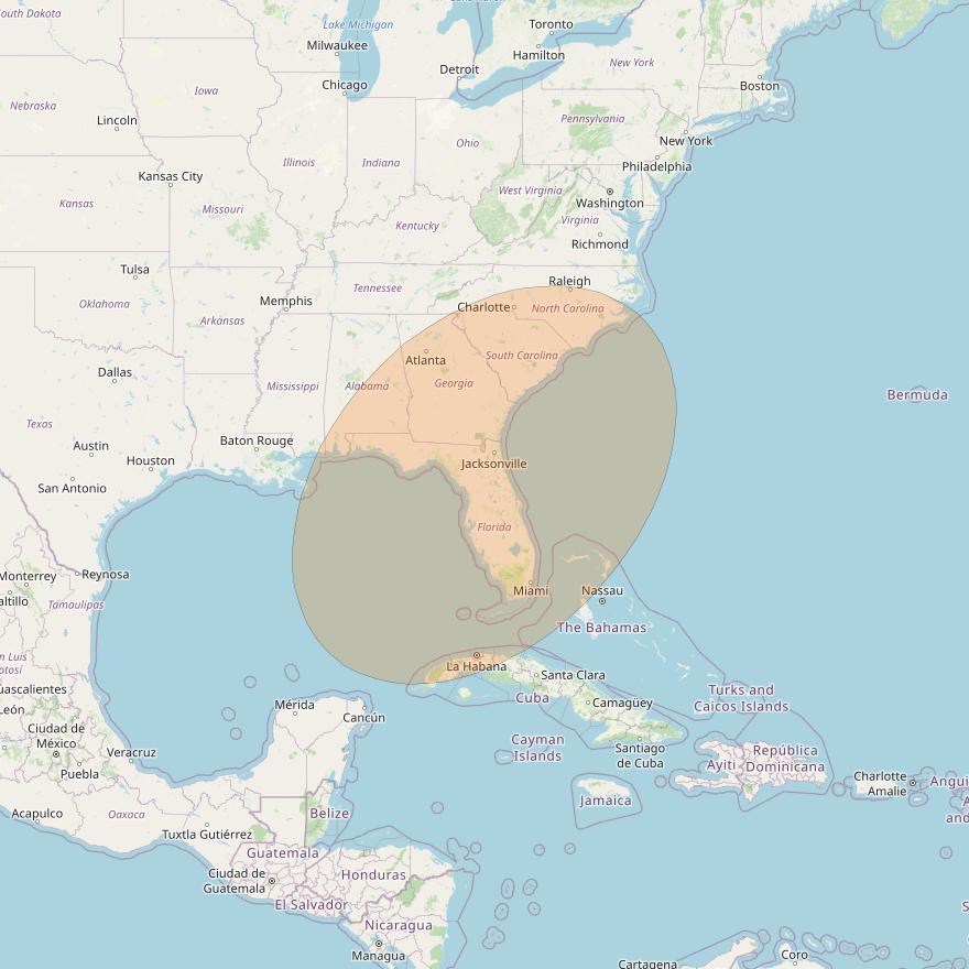 AMC 15 at 105° W downlink Ka-band Spot 12 beam coverage map