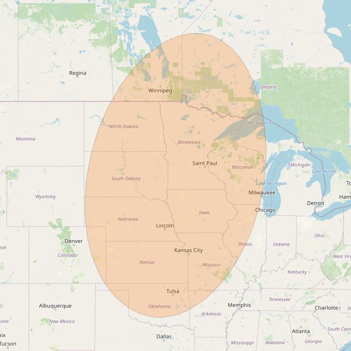 AMC 15 at 105° W downlink Ka-band Spot 4 beam coverage map