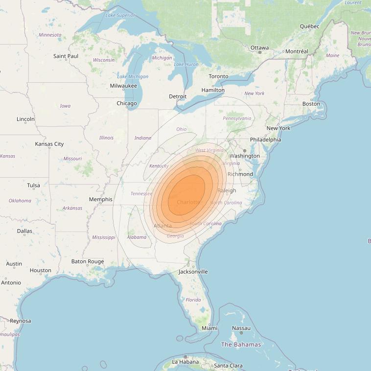 Echostar 17 at 107° W downlink Ka-band Spot U40DL beam coverage map