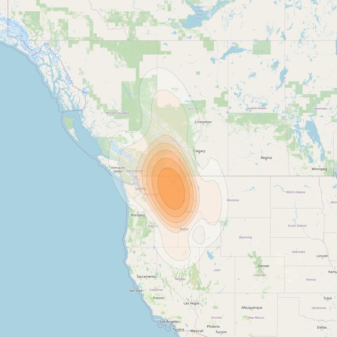 Echostar 17 at 107° W downlink Ka-band Spot U43DL beam coverage map