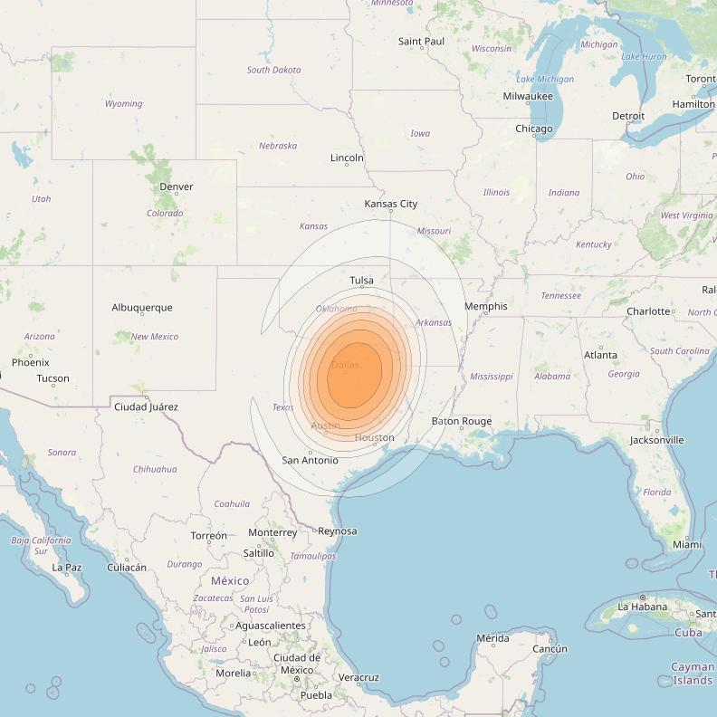 Echostar 17 at 107° W downlink Ka-band Spot U44DL beam coverage map