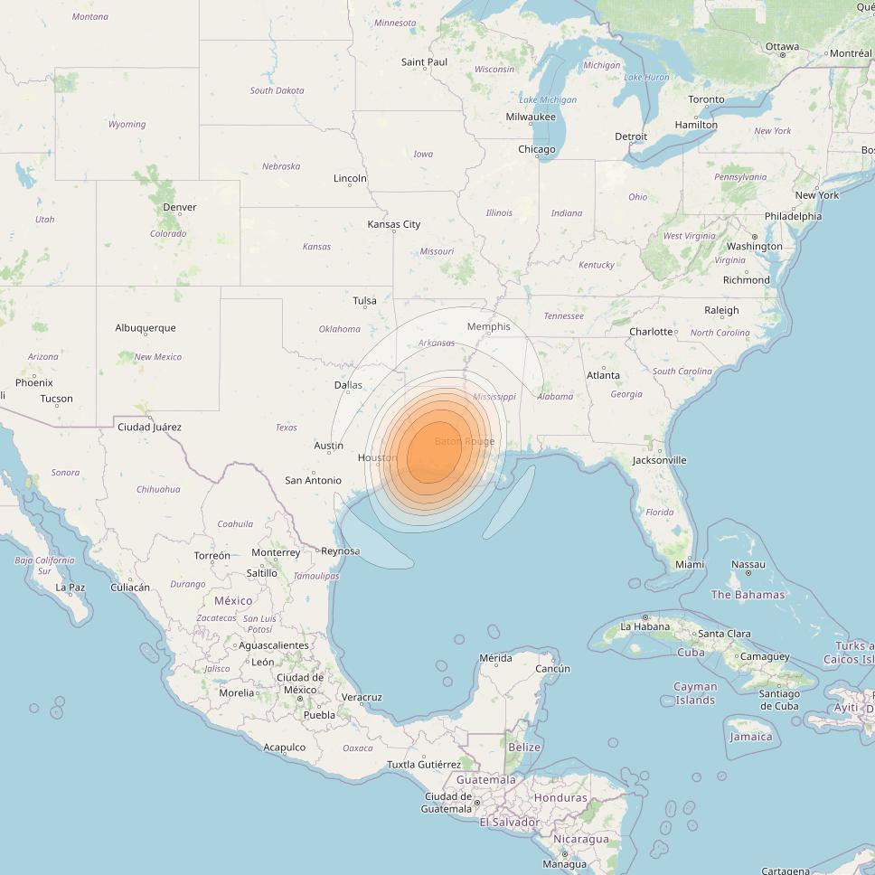 Echostar 17 at 107° W downlink Ka-band Spot U53DL beam coverage map