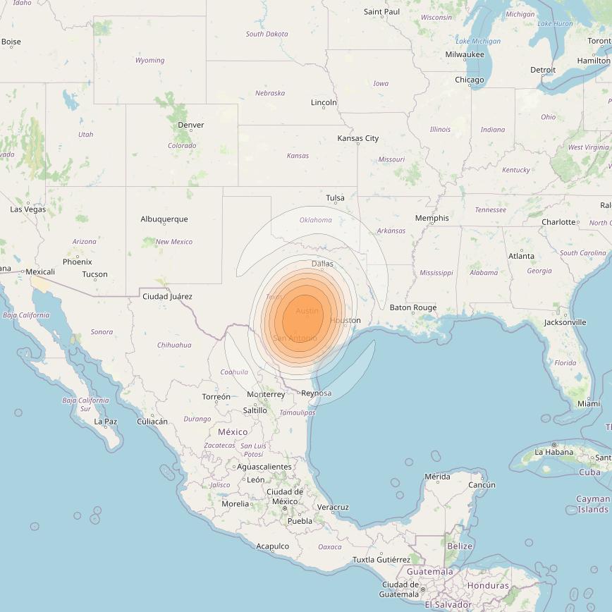 Echostar 17 at 107° W downlink Ka-band Spot U5DL beam coverage map