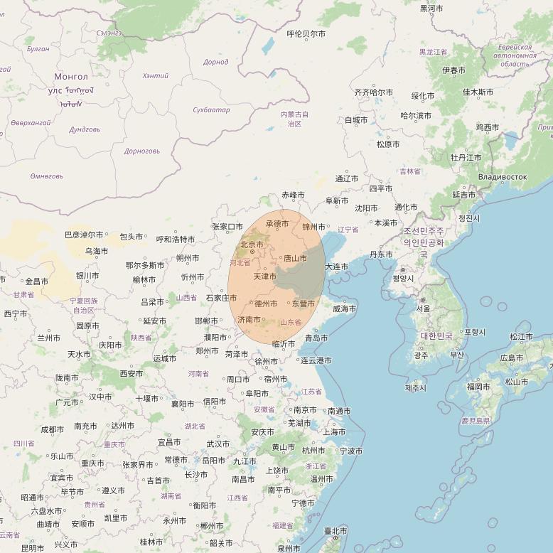 Chinasat 16 at 110° E downlink Ka-band S22 User Spot beam coverage map