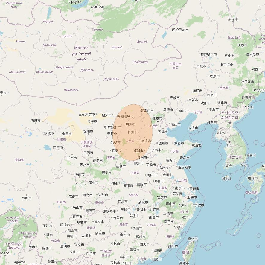 Chinasat 16 at 110° E downlink Ka-band S23 User Spot beam coverage map