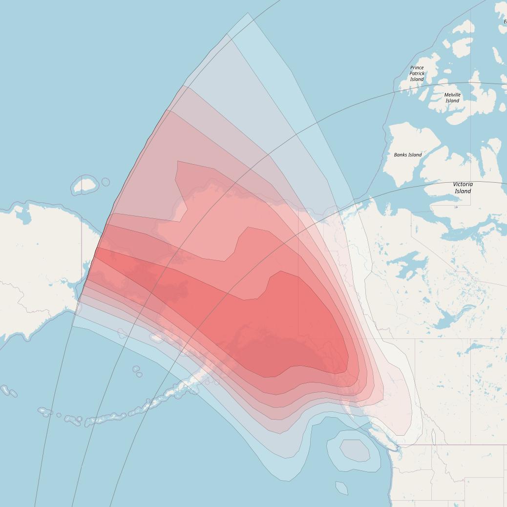 Echostar 10 at 110° W downlink Ku-band Spot AlaskaT46 Beam coverage map