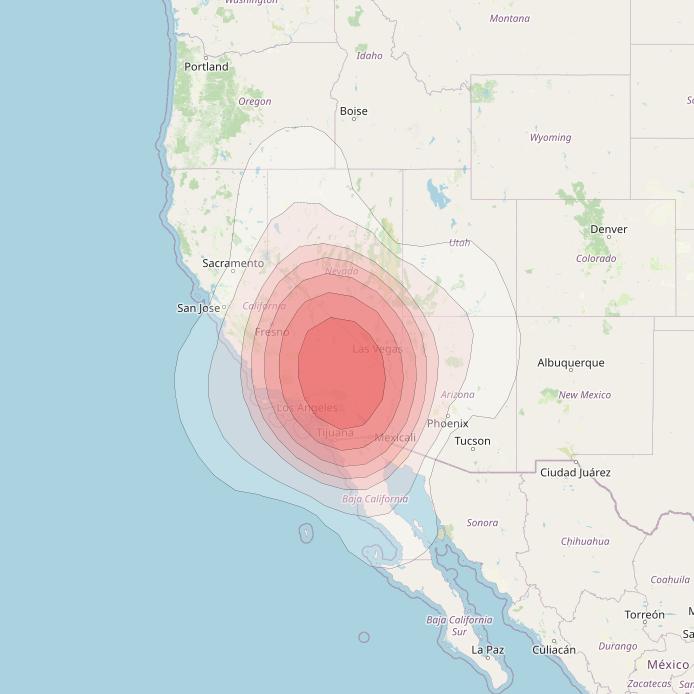 Echostar 10 at 110° W downlink Ku-band Spot SCentralCaliforniaT39 Beam coverage map