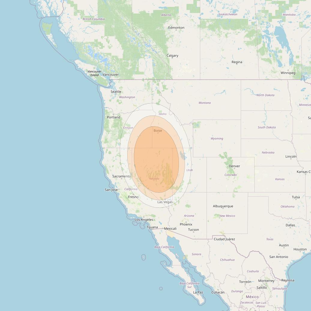 Anik F2 at 111° W downlink Ka-band Spot 22 beam coverage map