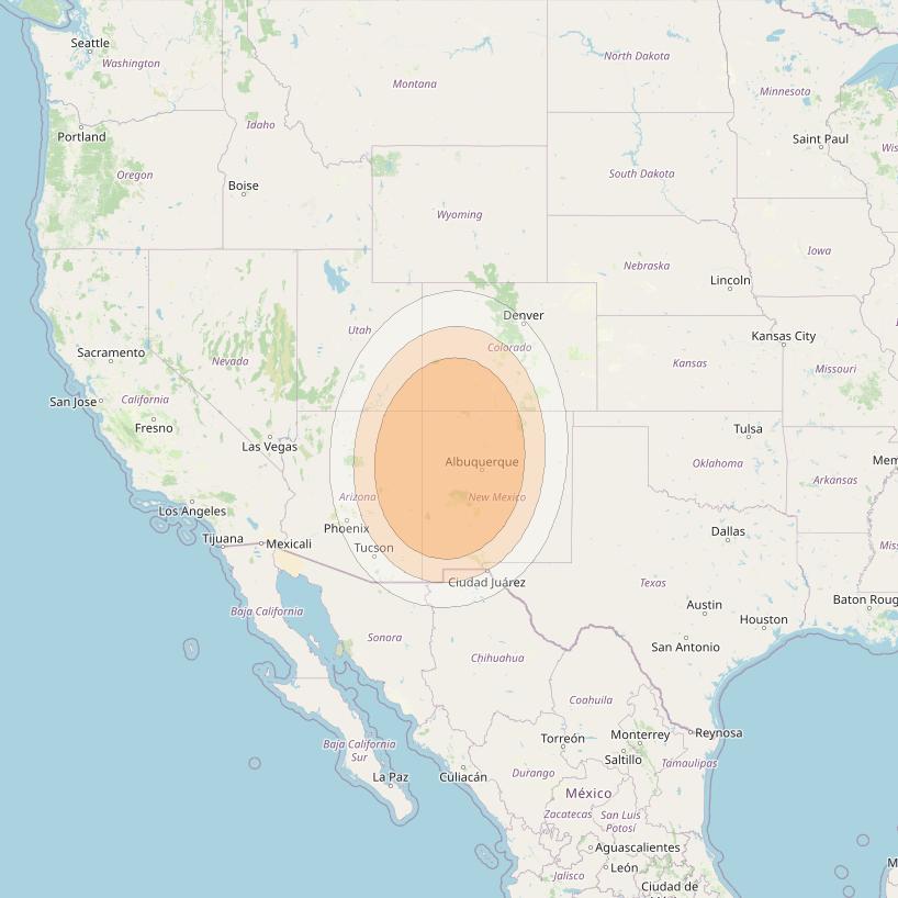 Anik F2 at 111° W downlink Ka-band Spot 32 beam coverage map