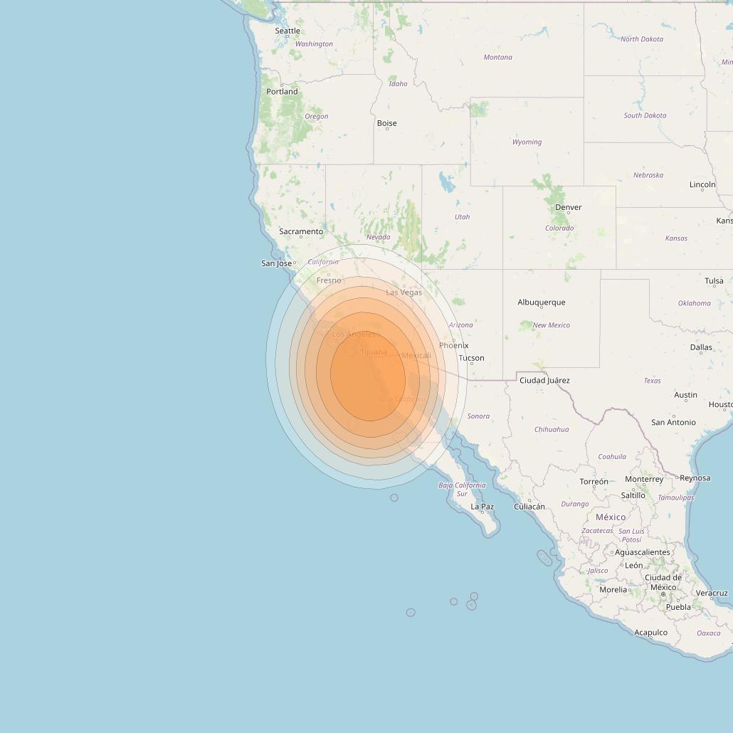 Wildblue 1 at 111° W downlink Ka-band Spot 127 (APA4GW11) beam coverage map