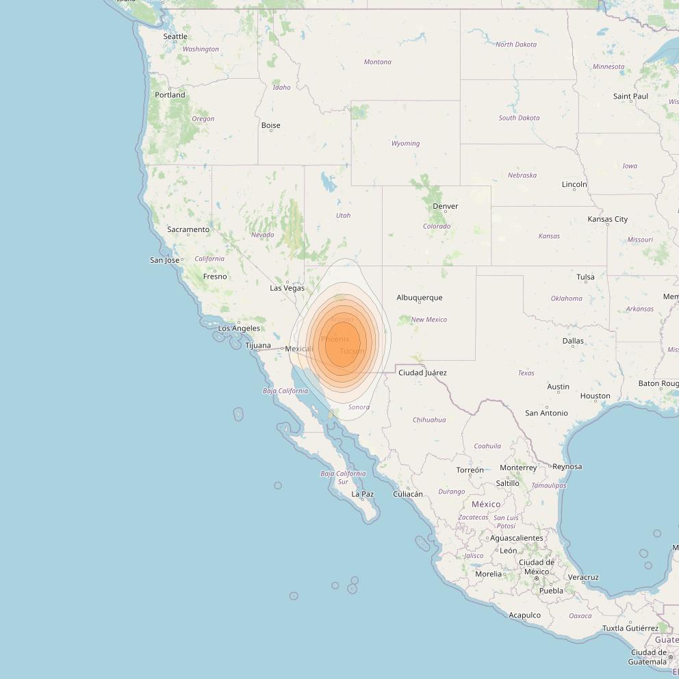 ViaSat 1 at 115° W downlink Ka-band Gateway G4DR beam coverage map