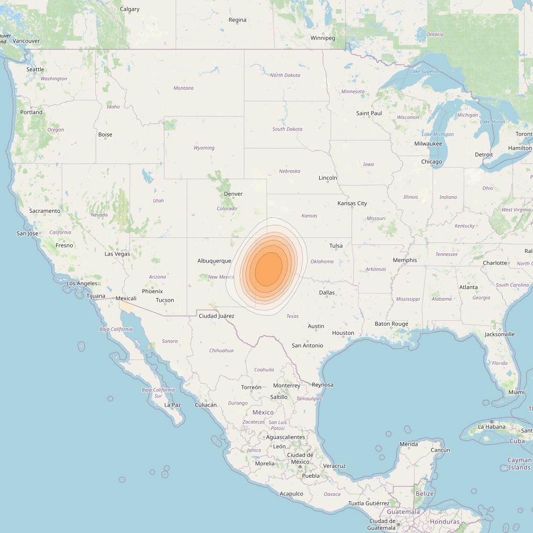 ViaSat 1 at 115° W downlink Ka-band Gateway G6DL beam coverage map