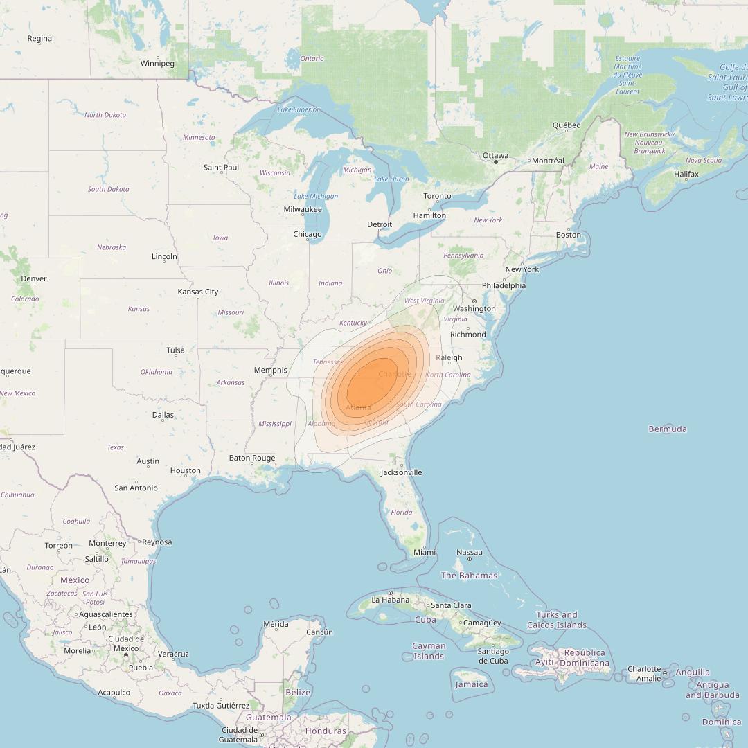 ViaSat 1 at 115° W downlink Ka-band Spot U35DR beam coverage map