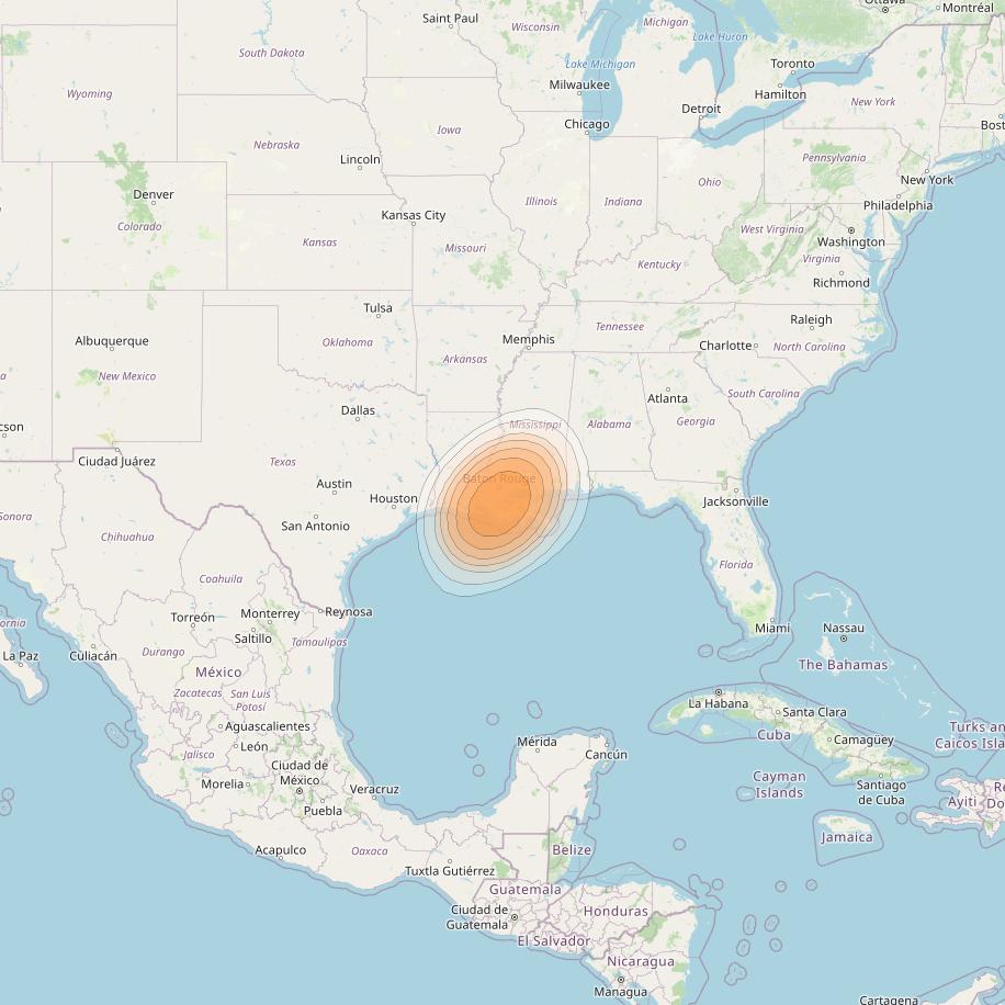 ViaSat 1 at 115° W downlink Ka-band Spot U48DR beam coverage map