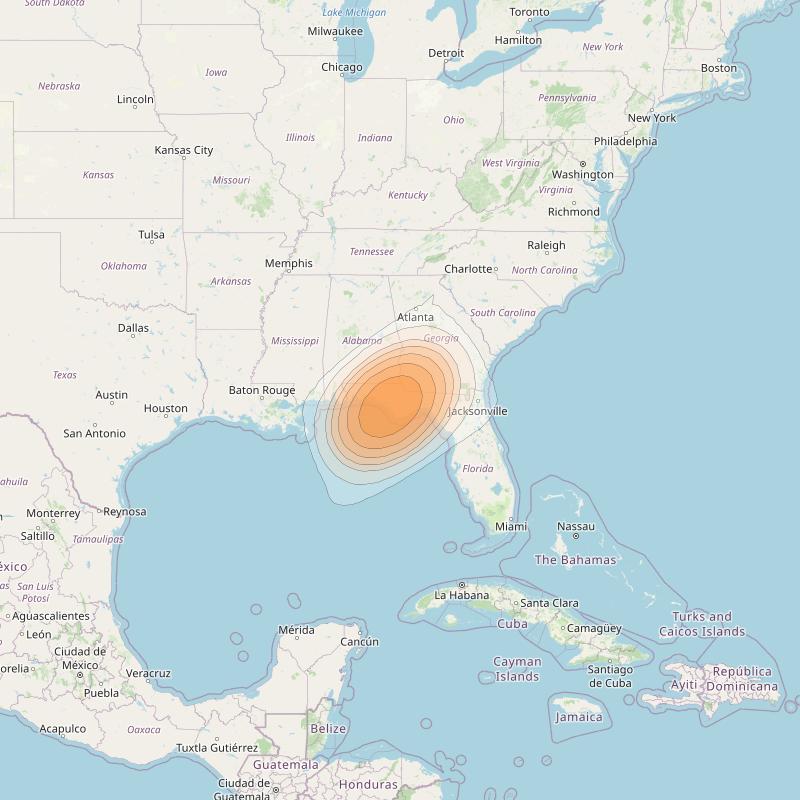 ViaSat 1 at 115° W downlink Ka-band Spot U50DR beam coverage map