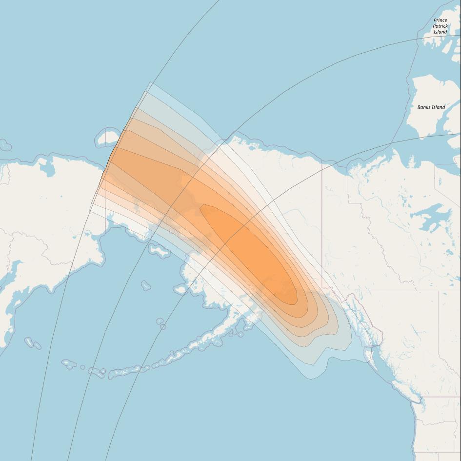 ViaSat 1 at 115° W downlink Ka-band Spot U57DL beam coverage map