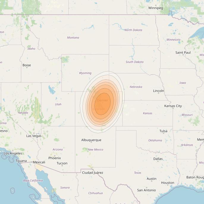 ViaSat 1 at 115° W downlink Ka-band Spot U58DR beam coverage map