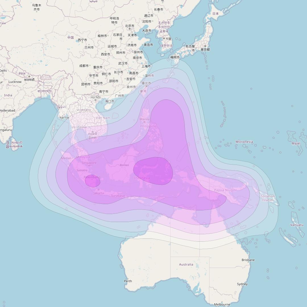 Telkom 3S at 118° E downlink C-band South East Asia beam coverage map