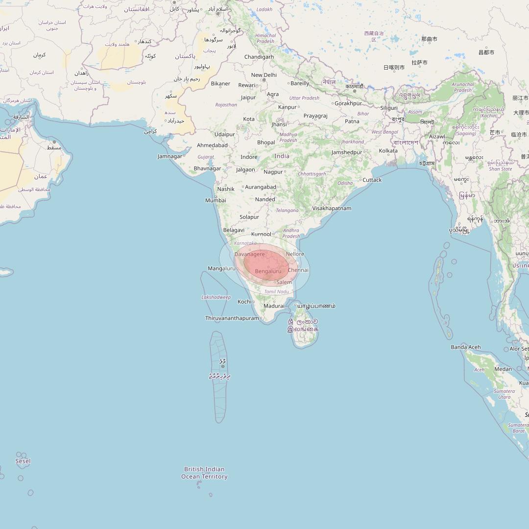 Thaicom 4 at 119° E downlink Ku-band Spot 114 beam coverage map