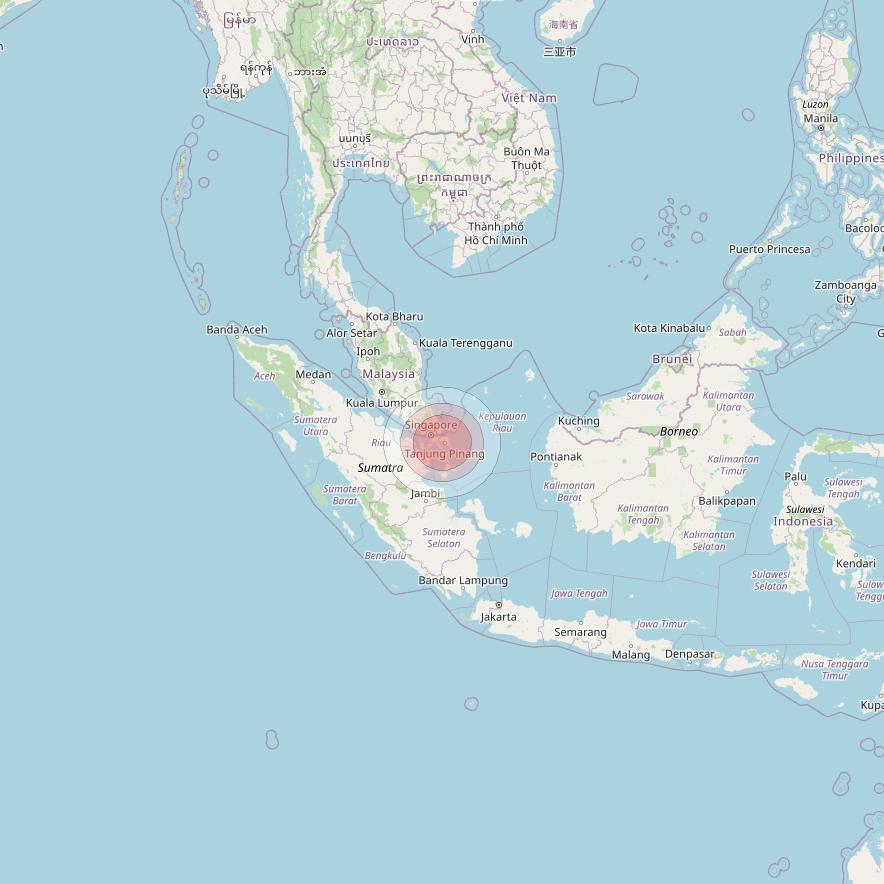 Thaicom 4 at 119° E downlink Ku-band Spot 213 beam coverage map