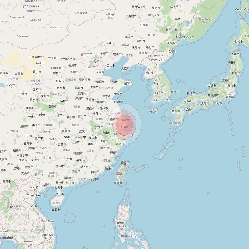 Thaicom 4 at 119° E downlink Ku-band Spot 313 beam coverage map