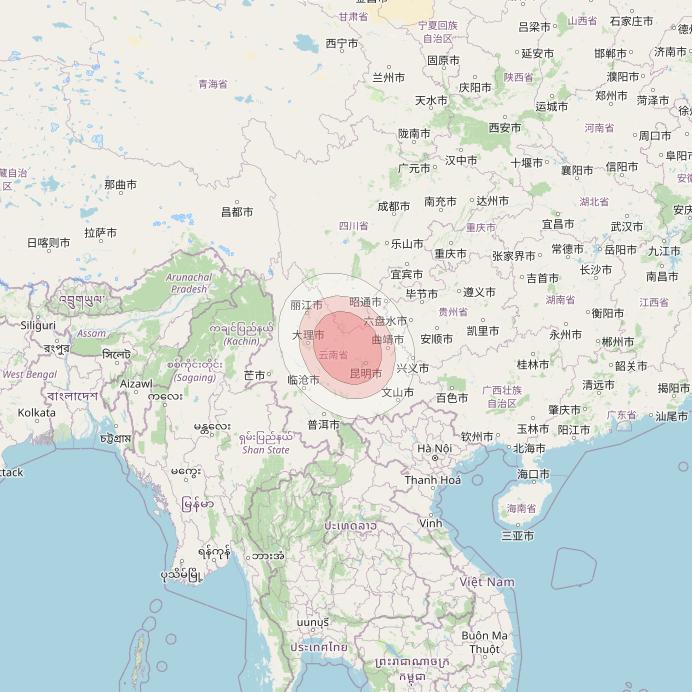 Thaicom 4 at 119° E downlink Ku-band Spot 314 beam coverage map