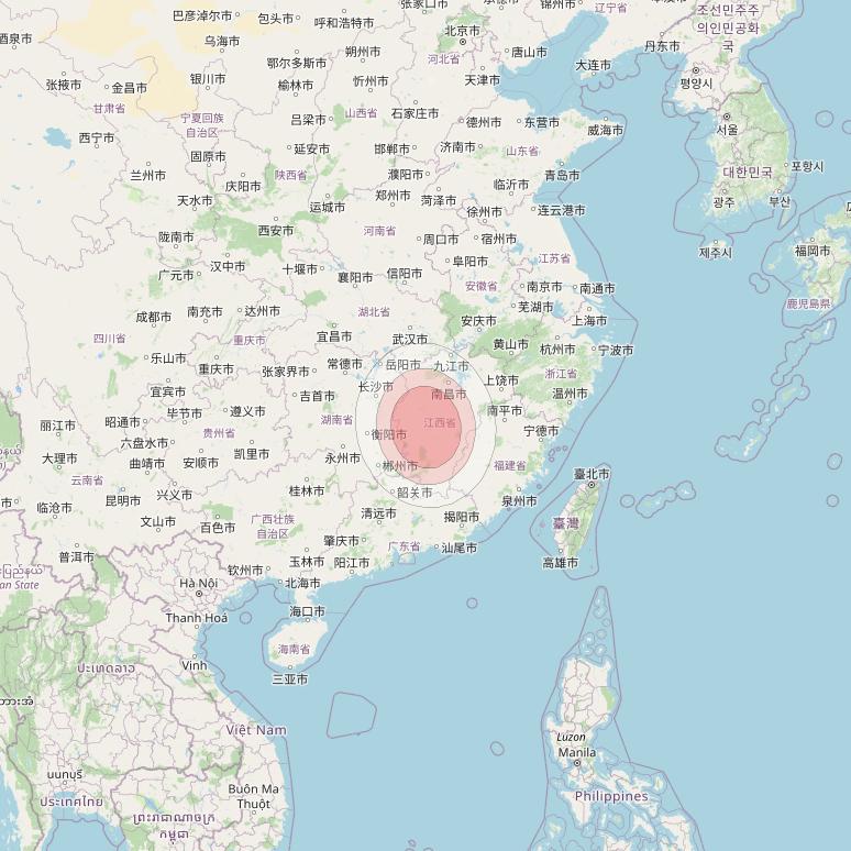 Thaicom 4 at 119° E downlink Ku-band Spot 317 beam coverage map