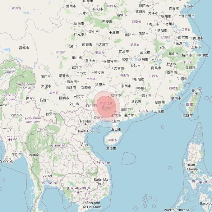 Thaicom 4 at 119° E downlink Ku-band Spot 319 beam coverage map