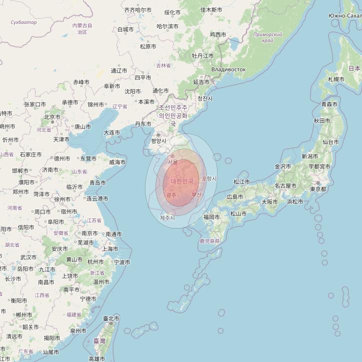 Thaicom 4 at 119° E downlink Ku-band Spot 405 beam coverage map