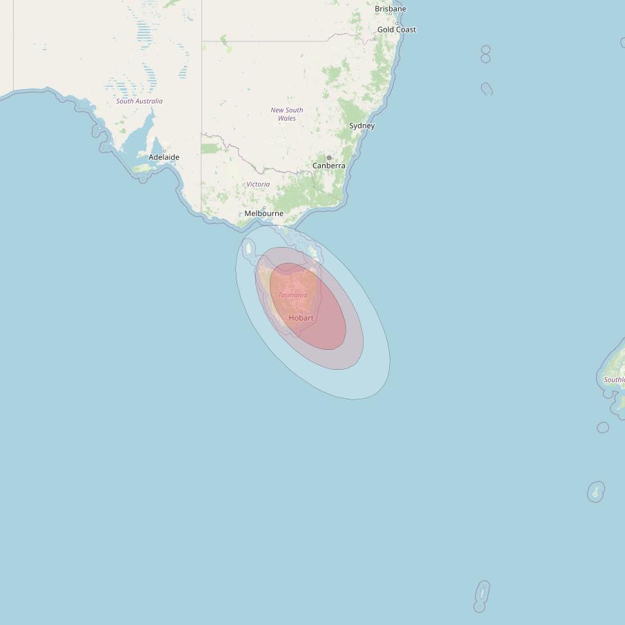 Thaicom 4 at 119° E downlink Ku-band Spot 510 beam coverage map