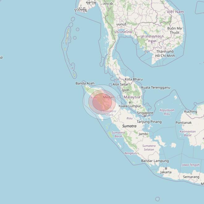 Thaicom 4 at 119° E downlink Ku-band Spot 601 beam coverage map