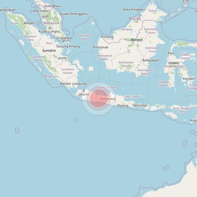 Thaicom 4 at 119° E downlink Ku-band Spot 605 beam coverage map