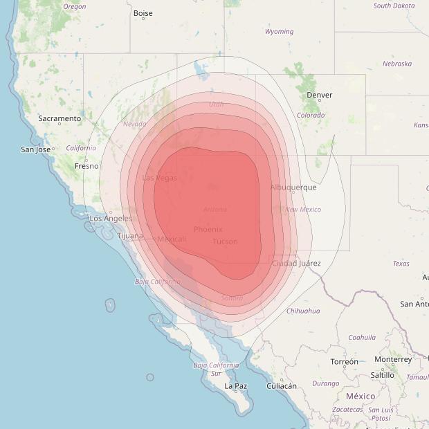 Echostar 14 at 119° W downlink Ku-band Spot A05 (Phoenix) beam coverage map