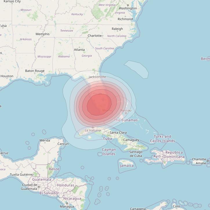 Echostar 14 at 119° W downlink Ku-band Spot B20 (FortMyers) beam coverage map