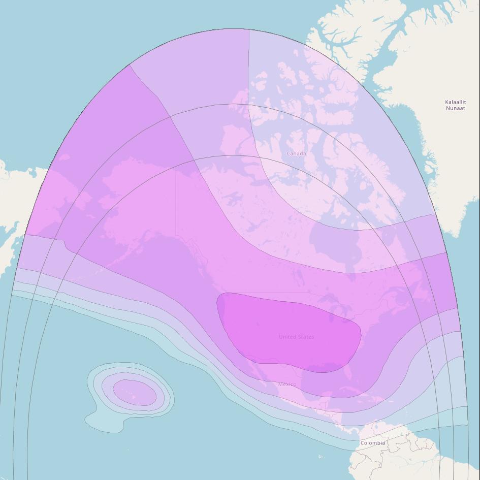 Galaxy 31 at 121° W downlink C-band North America beam coverage map