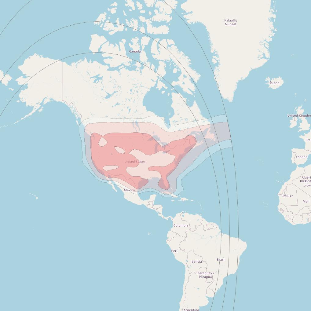 Galaxy 31 at 121° W downlink Ku-band North America beam coverage map