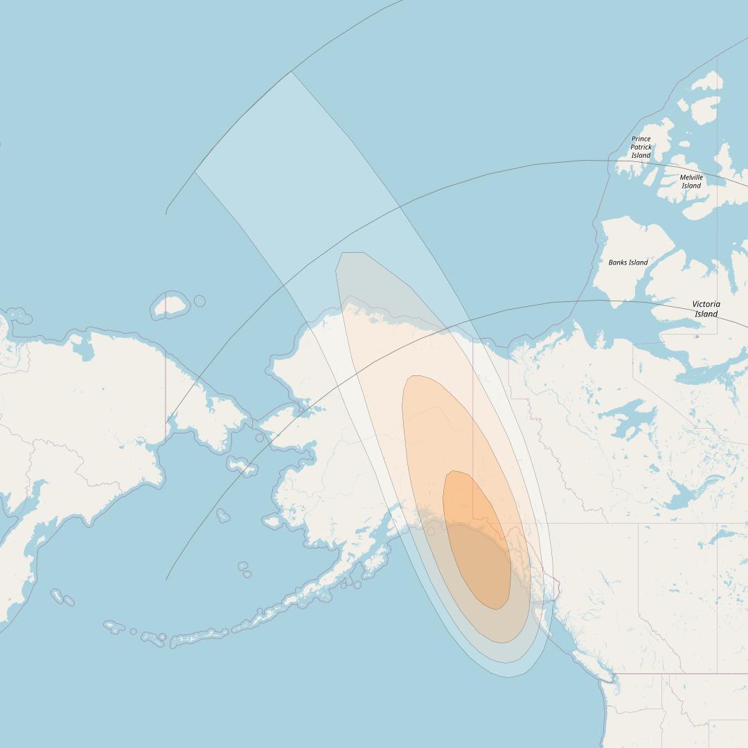 Galaxy 30 at 125° W downlink Ka-band Steerable 2 beam coverage map