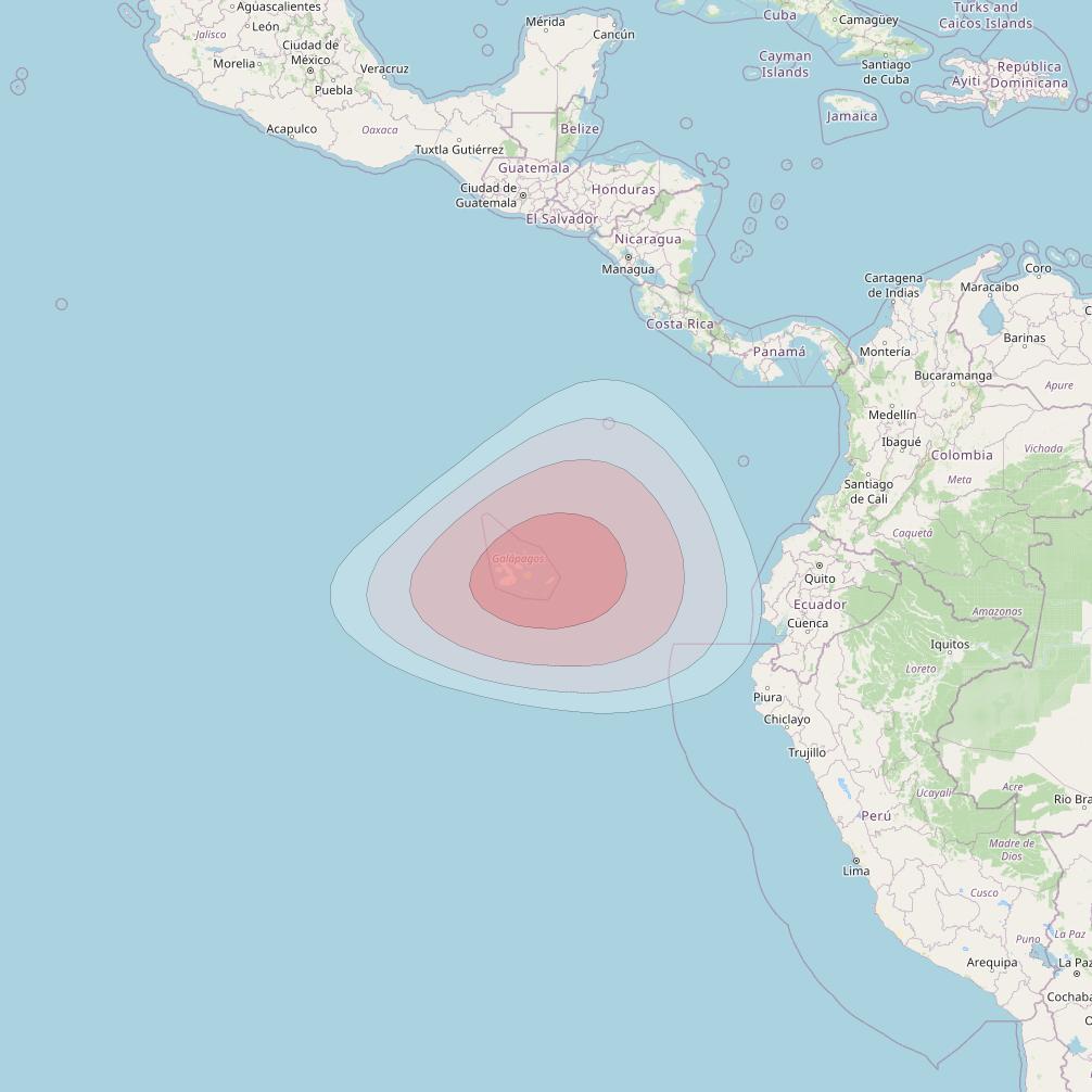 Galaxy 30 at 125° W downlink Ku-band Steerable beam coverage map