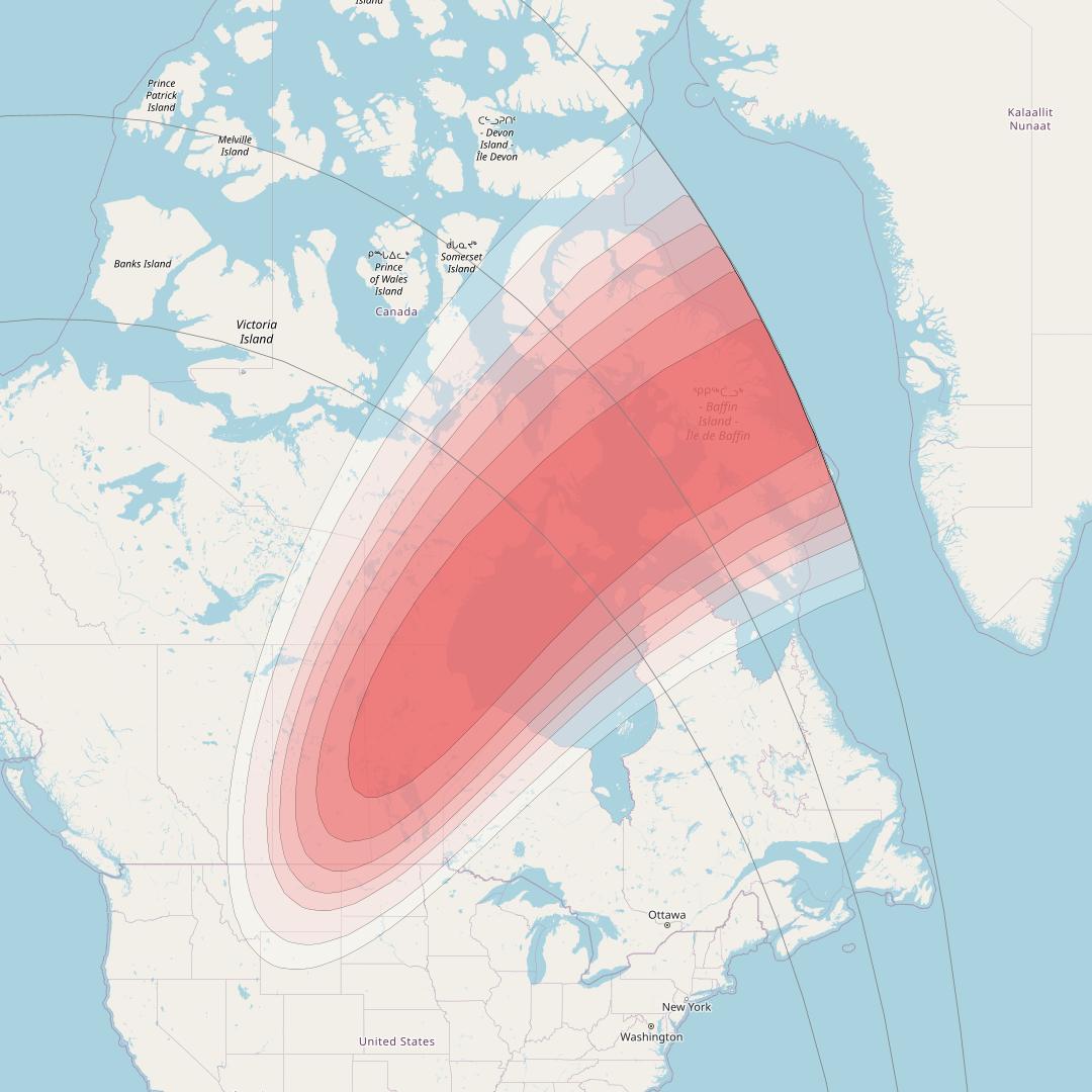 SES 15 at 129° W downlink Ku-band User Spot 03 beam coverage map