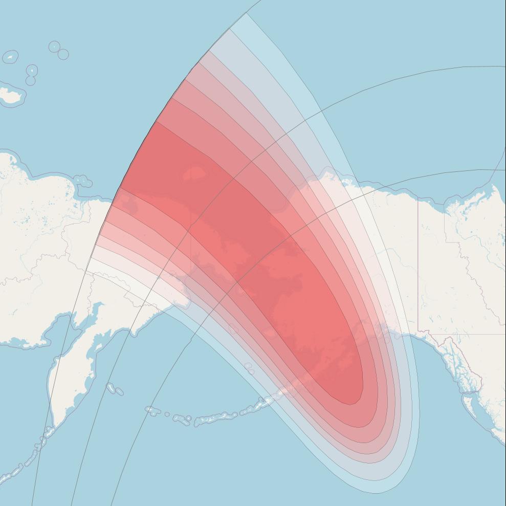 SES 15 at 129° W downlink Ku-band User Spot 05 beam coverage map