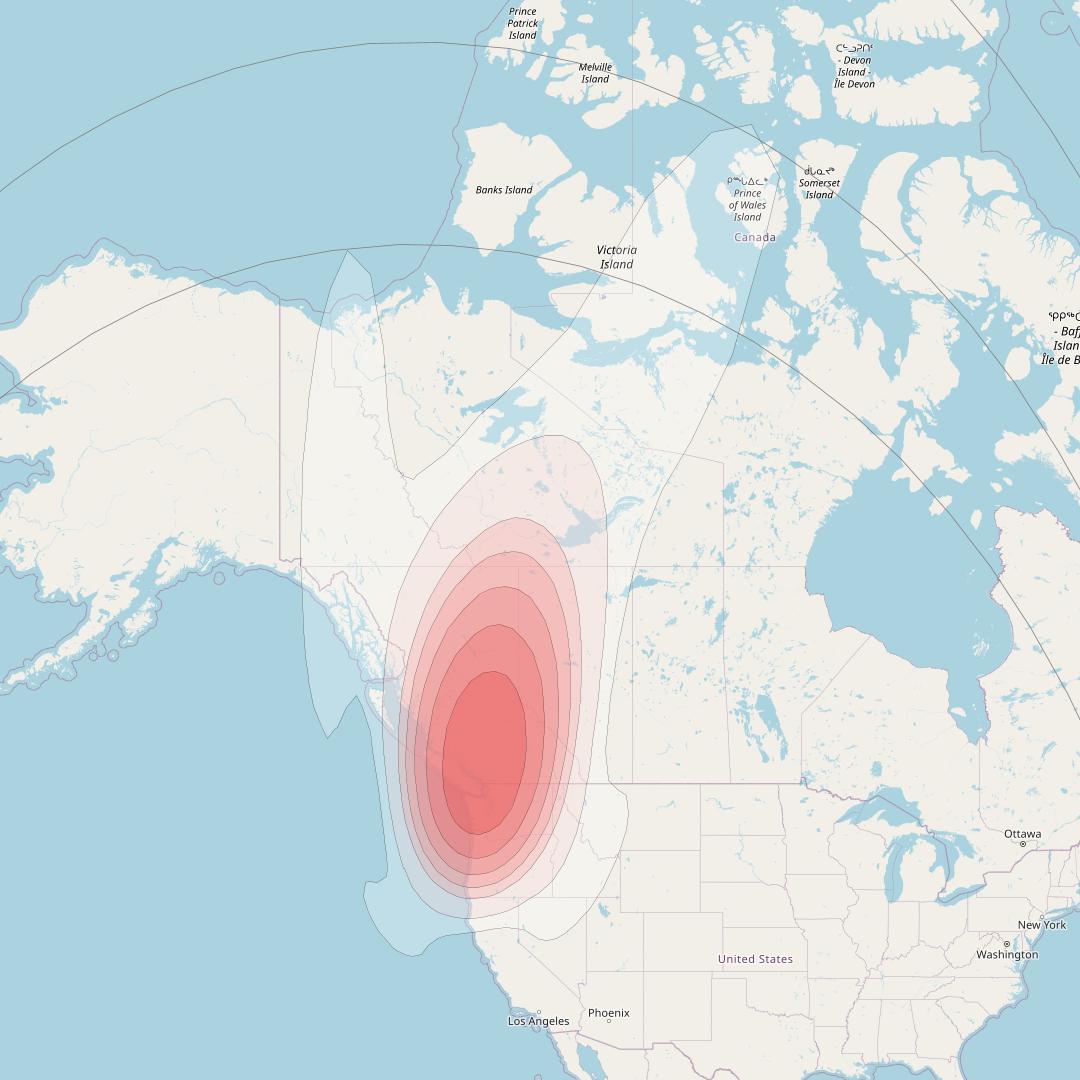 SES 15 at 129° W downlink Ku-band User Spot 12 beam coverage map