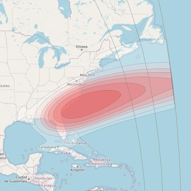 SES 15 at 129° W downlink Ku-band User Spot 13 beam coverage map